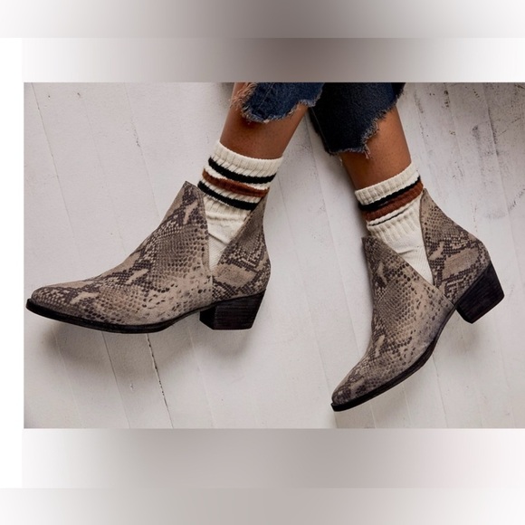 Free People Shoes - Free People Animal Charm Double V Python Ankle Boots. EU Size 37 (7)
